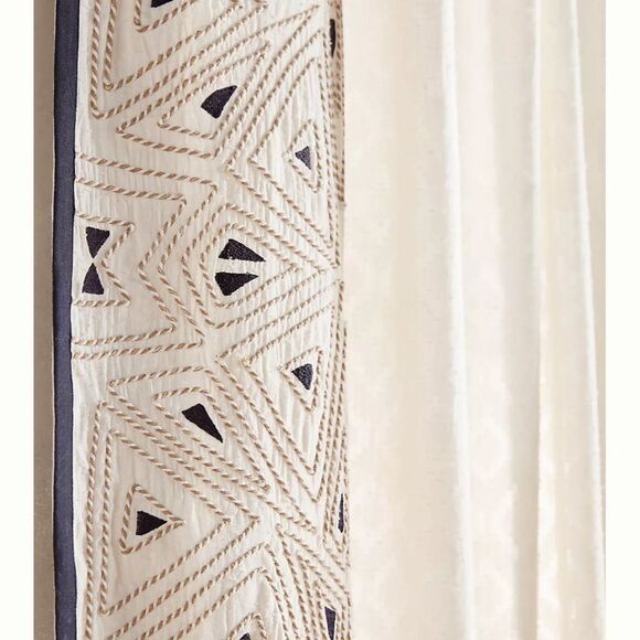NWT Anthropologie Sketched Edge Curtain 50"x108" - Picture 2 of 3